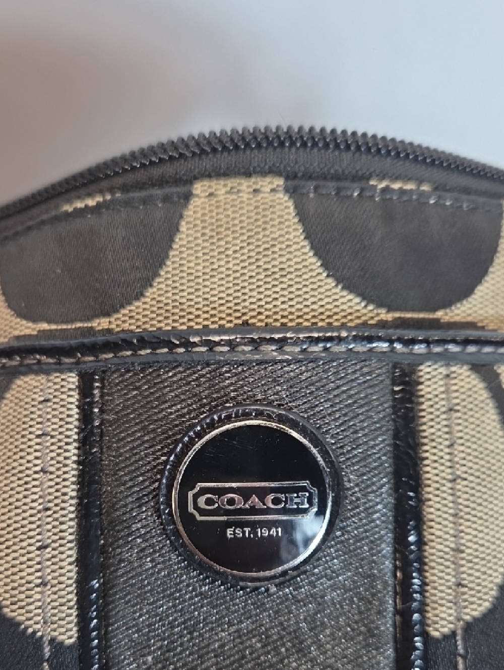 Coach Black and Tan Signature Crossbody Pouch - Picture 7 of 7